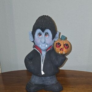 Vampire Figurine with Pumpkin